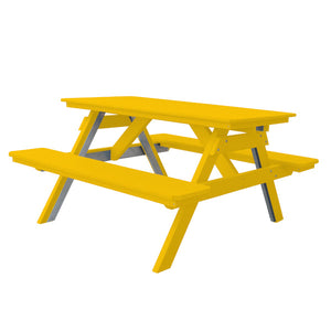 Recycled Plastic Table w/Attached Benches Table