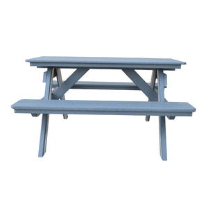 Recycled Plastic Table w/Attached Benches Table