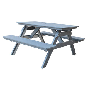 Recycled Plastic Table w/Attached Benches Table