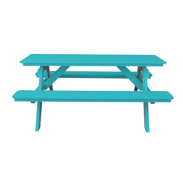 Recycled Plastic Table w/Attached Benches Table