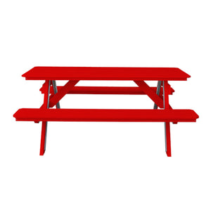 Recycled Plastic Table w/Attached Benches Table