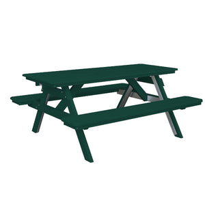 Recycled Plastic Table w/Attached Benches Table