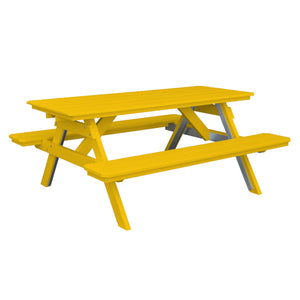 Recycled Plastic Table w/Attached Benches Table
