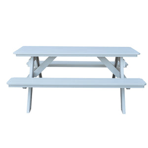 Recycled Plastic Table w/Attached Benches Table