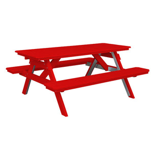 Recycled Plastic Table w/Attached Benches Table