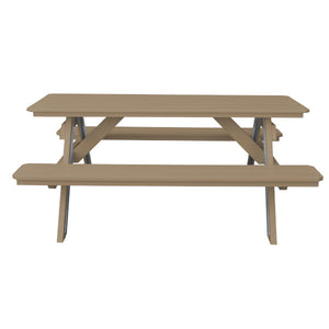 Recycled Plastic Table w/Attached Benches Table