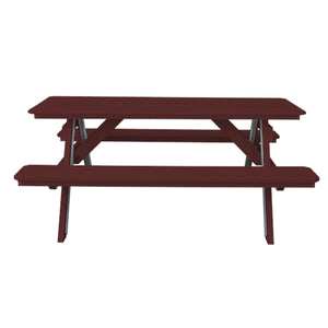 Recycled Plastic Table w/Attached Benches Table