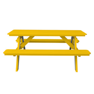 Recycled Plastic Table w/Attached Benches Table