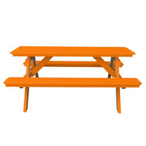 Recycled Plastic Table w/Attached Benches Table