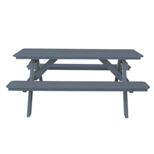 Recycled Plastic Table w/Attached Benches Table