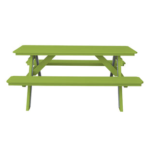 Recycled Plastic Table w/Attached Benches Table