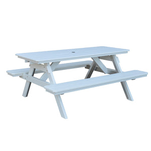 Recycled Plastic Table w/Attached Benches Table