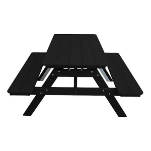 Recycled Plastic Table w/Attached Benches Table