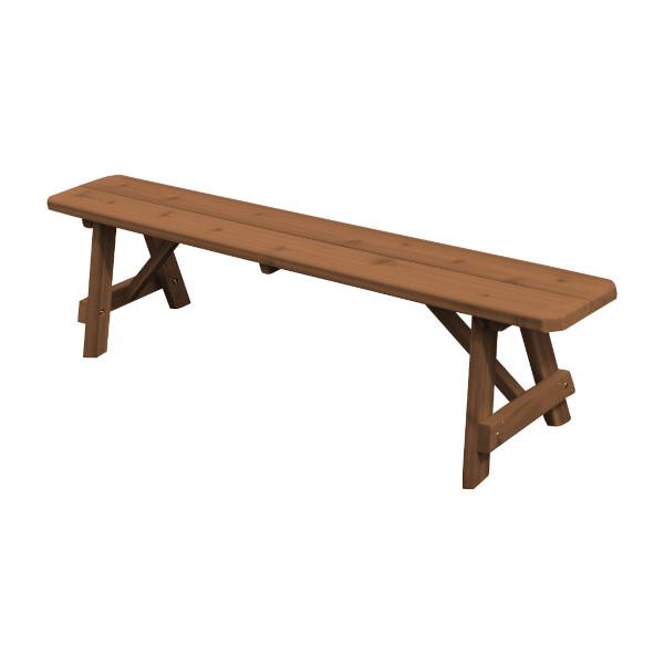 Red Cedar Traditional Backless Bench Garden Bench 6ft / Oak Stain