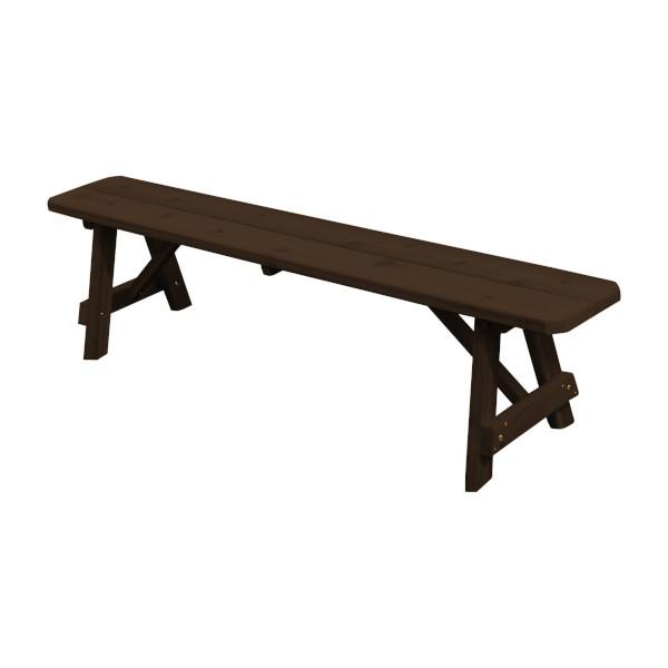 Red Cedar Traditional Backless Bench Garden Bench 6ft / Walnut Stain
