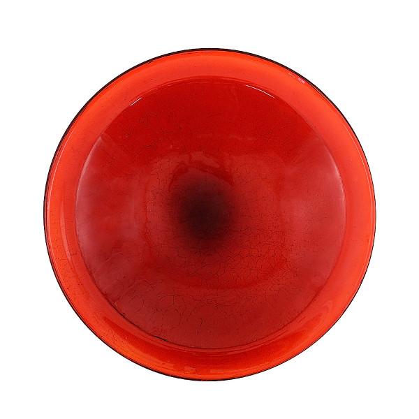 Red Crackle Glass Birdbath Bowl Birdbath Bowl 12 inch / Bowl