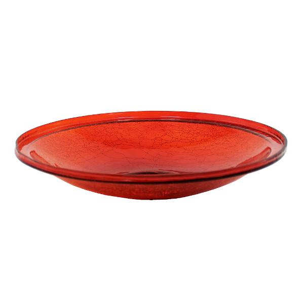 Red Crackle Glass Birdbath Bowl Birdbath Bowl 14 inch / Bowl