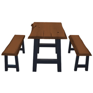 Ridgemont Table with 2 Benches Table & Benches set 4ft / Mushroom Stain