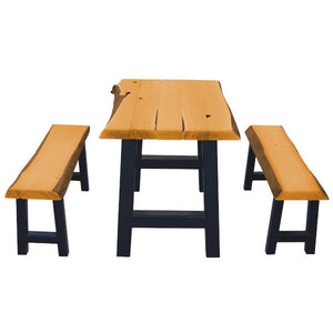 Ridgemont Table with 2 Benches Table & Benches set 4ft / Natural Stain
