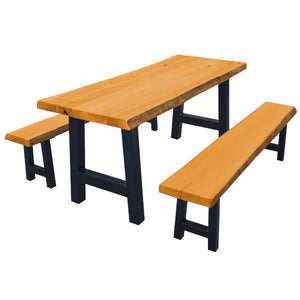 Ridgemont Table with 2 Benches Table & Benches set 6ft / Natural Stain