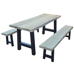Ridgemont Table with 2 Benches Table & Benches set 6ft / Unfinished