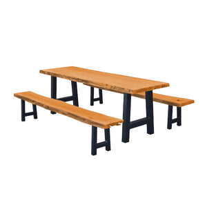 Ridgemont Table with 2 Benches Table & Benches set 8ft / Natural Stain