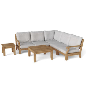 Riviera Luxe 7-Pieces Modular Set With Square Tables Conversation Set