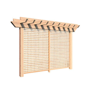 Rough Cut Cedar Monterrey Pergola with Lattice