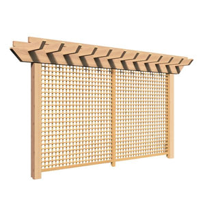 Rough Cut Cedar Monterrey Pergola with Lattice