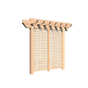 Rough Cut Cedar Monterrey Pergola with Lattice