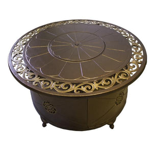 Round Cast Aluminum Decorative Fire Pit In Bronze Fire Pits