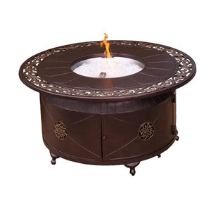 Round Cast Aluminum Decorative Fire Pit In Bronze Fire Pits