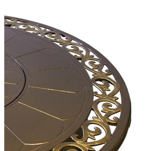 Round Cast Aluminum Decorative Fire Pit In Bronze Fire Pits
