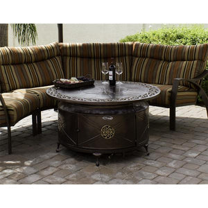 Round Cast Aluminum Decorative Fire Pit In Bronze Fire Pits