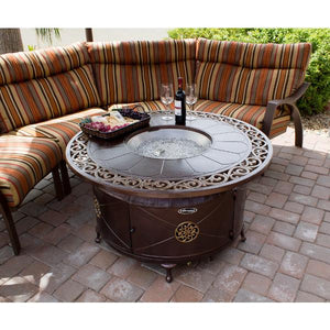 Round Cast Aluminum Decorative Fire Pit In Bronze Fire Pits