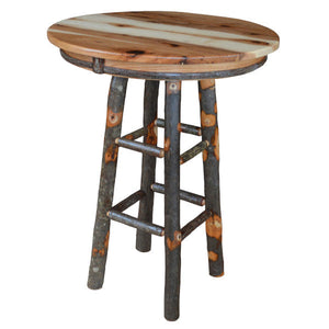 Round Hickory Bar Table Outdoor Table 33" / Rustic Hickory