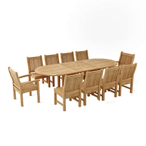 Sahara Dining Side Chair 11-Pieces Oval Dining Set Dining Set