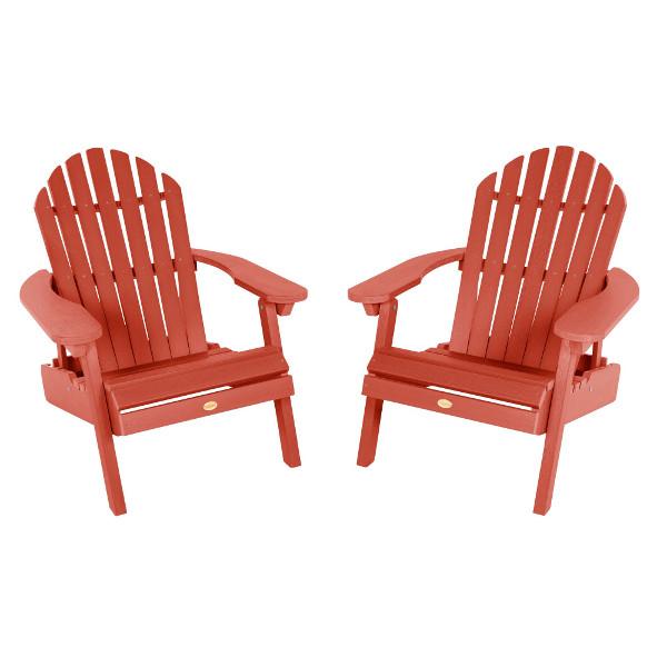 Set of Two Highwood Hamilton Folding and Reclining Adirondack Chairs Adirondack Chair Rustic Red