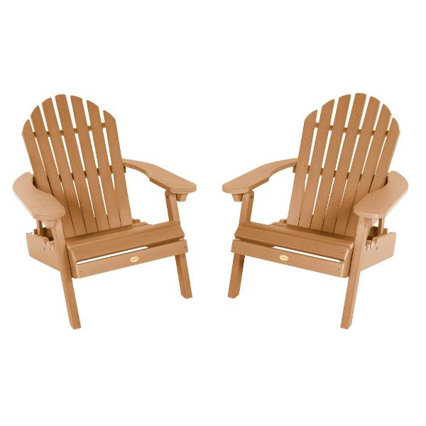 Set of Two Highwood Hamilton Folding and Reclining Adirondack Chairs Adirondack Chair Toffee