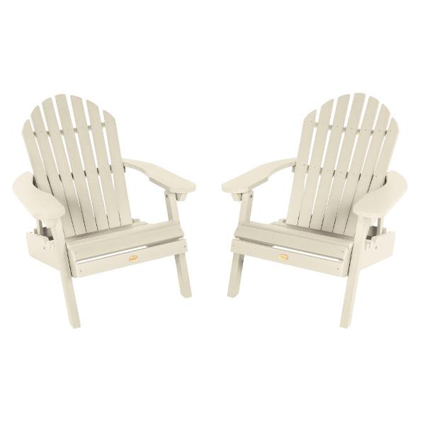 Set of Two Highwood Hamilton Folding and Reclining Adirondack Chairs Adirondack Chair Whitewash