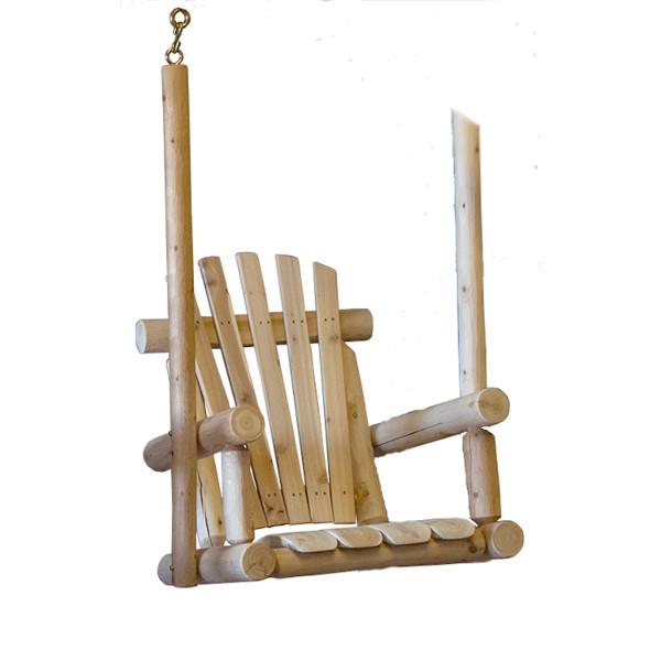 Cedar Log Single Chair Porch Swing