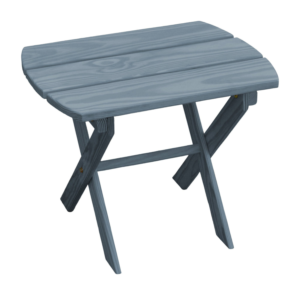 Solid Knotfree Yellow Pine Folding Oval End Table Outdoor Table Gray Stain