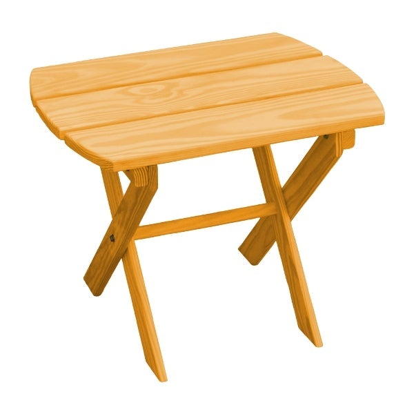 Solid Knotfree Yellow Pine Folding Oval End Table Outdoor Table Natural Stain