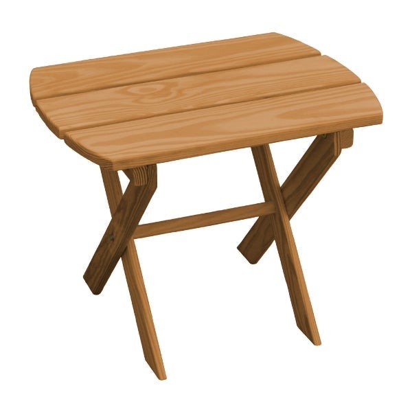 Solid Knotfree Yellow Pine Folding Oval End Table Outdoor Table Oak Stain