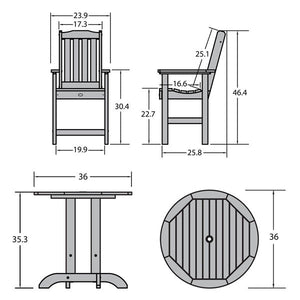 Springville 3pc Round Counter Dining Set Dining Set
