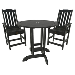 Springville 3pc Round Counter Dining Set Dining Set Black