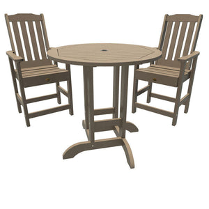 Springville 3pc Round Counter Dining Set Dining Set Woodland Brown