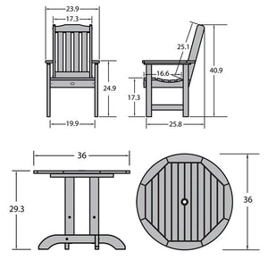 Springville 3pc Round Dining Set Dining Set