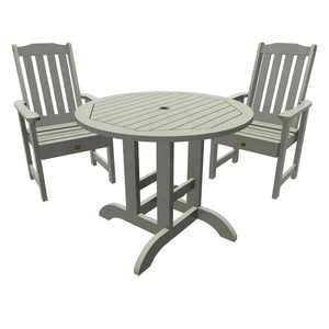 Springville 3pc Round Dining Set Dining Set Coastal Teak