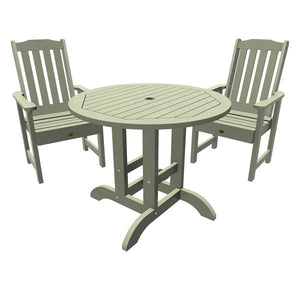 Springville 3pc Round Dining Set Dining Set Eucalyptus